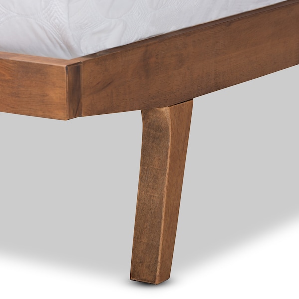Baxton Studio Jarlan ModernGrey Fabric Upholstered and Walnut Brown Finished Wood Platform Bed-Queen - 197-11580-ZORO