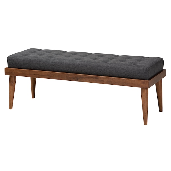 Baxton Studio Valencia MidCentury Modern Dark Grey Fabric Upholstered Queen Size 2Piece Bedroom Set - 219-7835-9302-ZORO