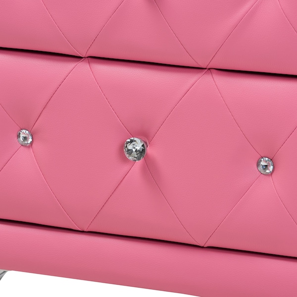 Baxton Studio Canterbury Contemporary Glam Pink Faux Leather Upholstered Full Size 3Piece Bedroom Set - 219-6046-6050-ZORO