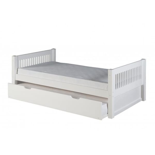 Eco-Flex Eco Flex C113-TR Camaflexi Platform Bed with Trundle - Mission Headboard - White Finish - C113_TR