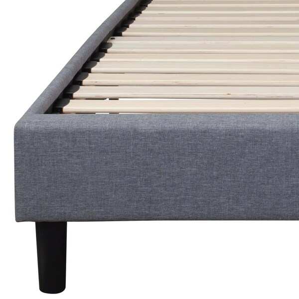 Flash Furniture Brighton Full Platform Bed, Light Gray - SL-BK4-F-LG-GG