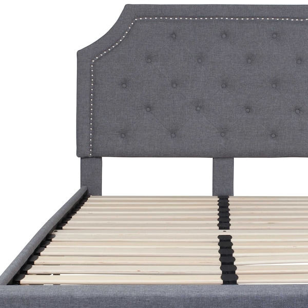 Flash Furniture Brighton Full Platform Bed, Light Gray - SL-BK4-F-LG-GG