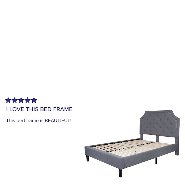 Flash Furniture Brighton Full Platform Bed, Light Gray - SL-BK4-F-LG-GG