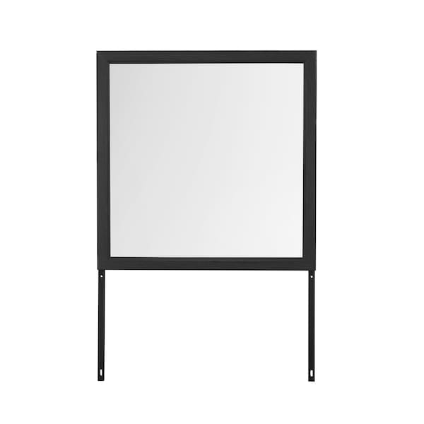 Global Furniture Usa Farmhouse Paper Lisbon Grey/Black Twin Bed, Dresser, Mirror And Nightstand - 4825