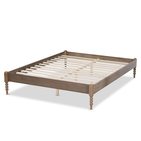 Baxton Studio Cielle Weathered Grey Oak Finished Wood Queen Size Platform Bed Frame - 161-10191