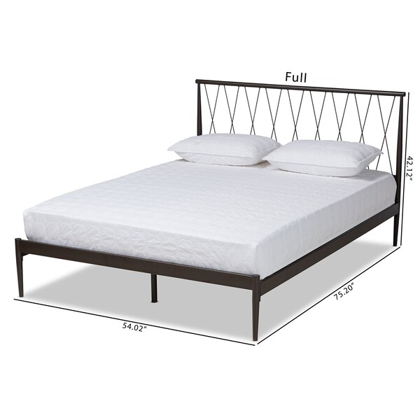 Baxton Studio Nano ModernBlack Finished Metal Platform Bed-Full - 194-12298-ZORO