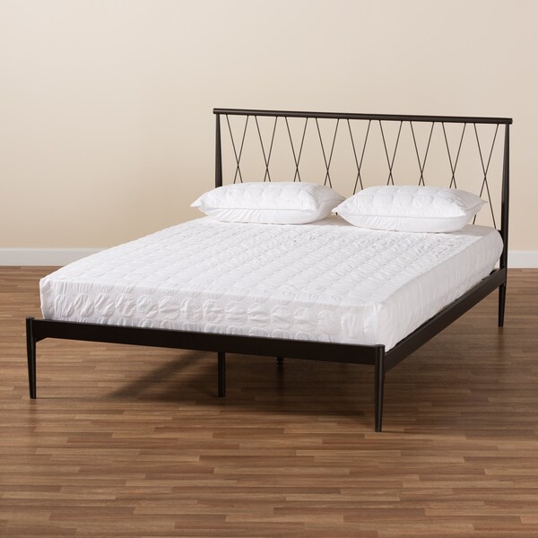 Baxton Studio Nano ModernBlack Finished Metal Platform Bed-Full - 194-12298-ZORO