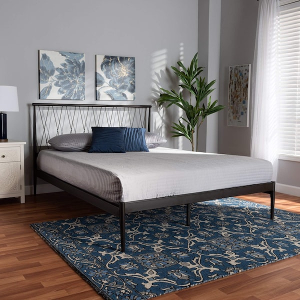 Baxton Studio Nano ModernBlack Finished Metal Platform Bed-Full - 194-12298-ZORO