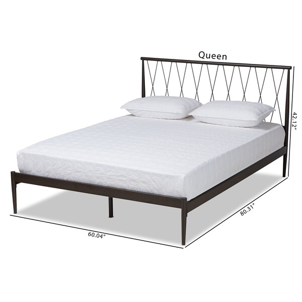 Baxton Studio Nano ModernBlack Finished Metal Platform Bed-Full - 194-12298-ZORO