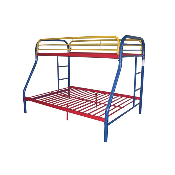 Oceantailer 60 x 78 x 54 in. Metal Tube Twin Full Bunk Bed - Rainbow - 286577