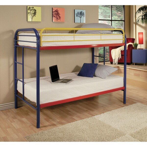 Oceantailer 60 x 78 x 41 in. Metal Tube Twin Bunk Bed - Rainbow - 285200