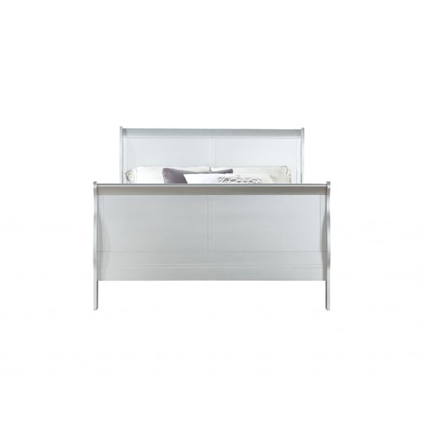 Homeroots 80 x 90 x 47 in. Platinum Wood Eastern King Bed - 347101