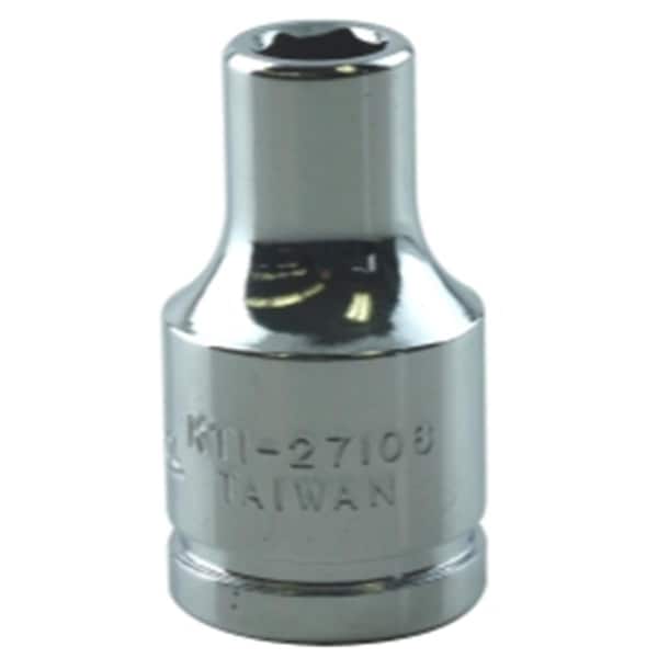 Keen 0.37 in. Drive 6 Point Chrome Socket - 6 mm - Shallow - KE3544376
