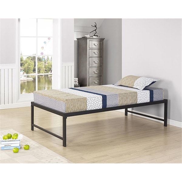 Kd Mueble B39-12 39 in. Hi Riser Metal Heaboard - Rails & Slats, Black - KD2433839