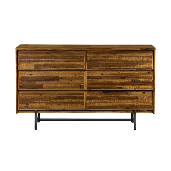 Armen Living Cusco 4 Piece Acacia King Bedroom Set with Dresser and Nightstands - SETCUBDKG4A