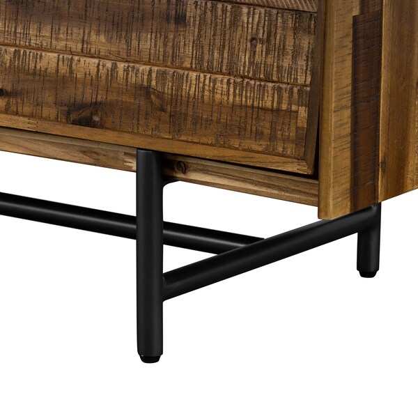 Armen Living Cusco 4 Piece Acacia King Bedroom Set with Dresser and Nightstands - SETCUBDKG4A
