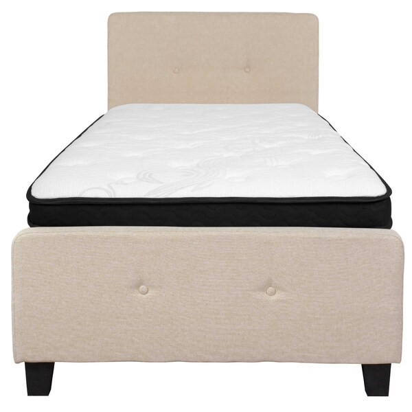 Flash Furniture Twin Platform Bed Set, Beige - HG-BMF-17-GG