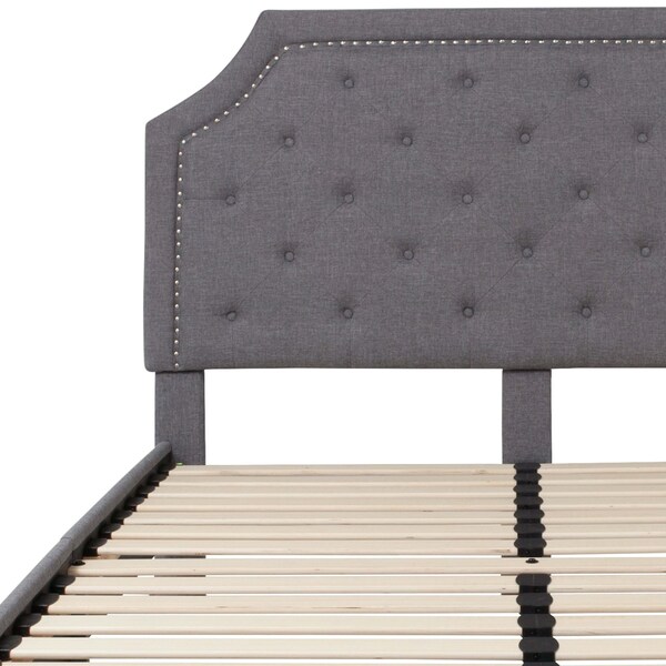 Flash Furniture Brighton Queen Platform Bed, Light Gray - SL-BK4-Q-LG-GG