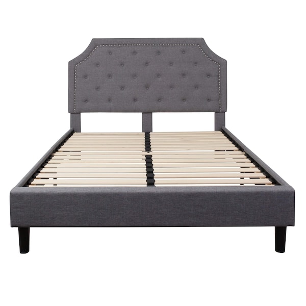 Flash Furniture Brighton Queen Platform Bed, Light Gray - SL-BK4-Q-LG-GG