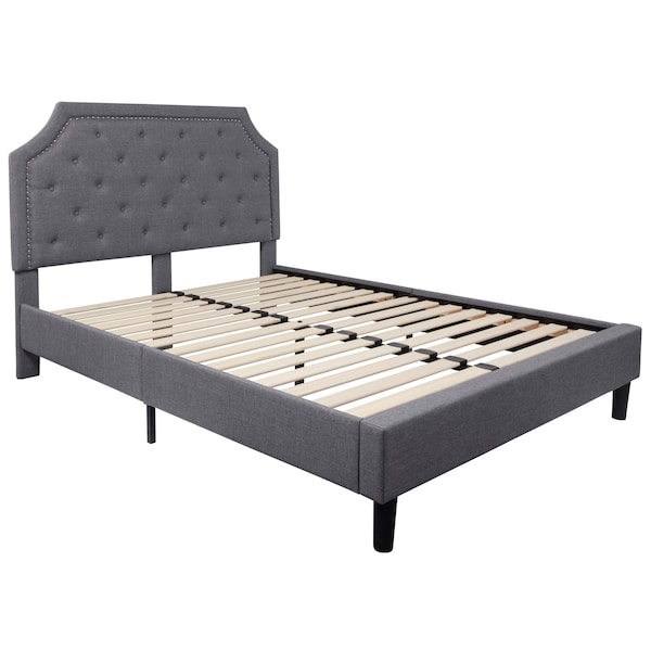 Flash Furniture Brighton Queen Platform Bed, Light Gray - SL-BK4-Q-LG-GG
