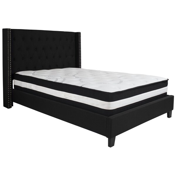 Flash Furniture Platform Bed Set, Riverdale, Full, Black - HG-BM-38-GG