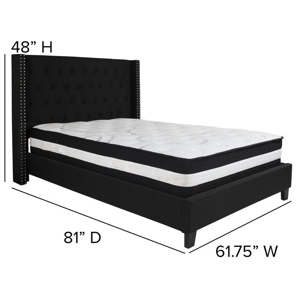 Flash Furniture Platform Bed Set, Riverdale, Full, Black - HG-BM-38-GG