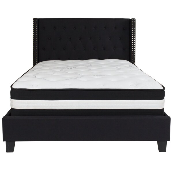 Flash Furniture Platform Bed Set, Riverdale, Full, Black - HG-BM-38-GG