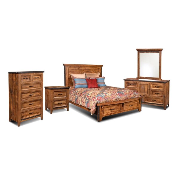 Fine-Line Rustic City Bedroom Set, Queen Size 5 Piece - FI3765764