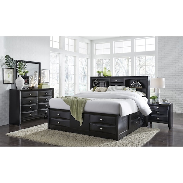Global Furniture Usa Transitional  Linda Black Full Bed Group - 2865