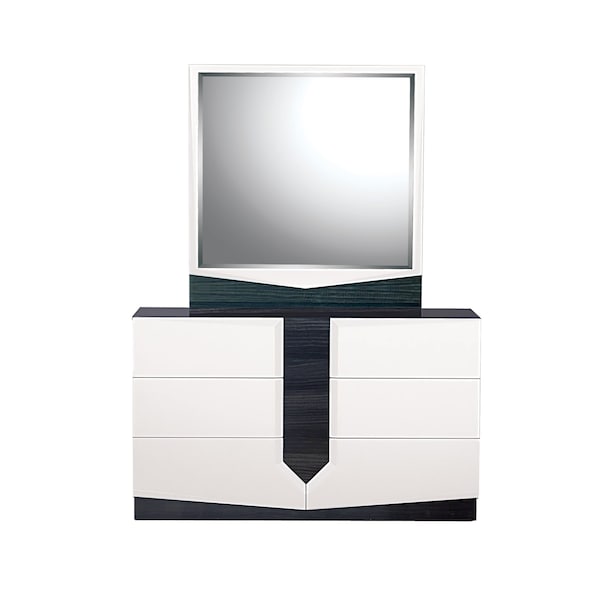 Global Furniture Usa Contemporary High Gloss Hudson White Queen Bed Group - 2841