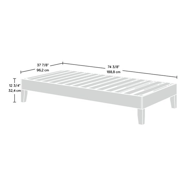 Sauder Cannery Bridge Sq Leg Wd Tw Plat Bed 3a , Fits twin-sized mattress - 429428