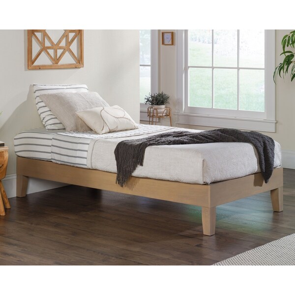 Sauder Cannery Bridge Sq Leg Wd Tw Plat Bed 3a , Fits twin-sized mattress - 429428