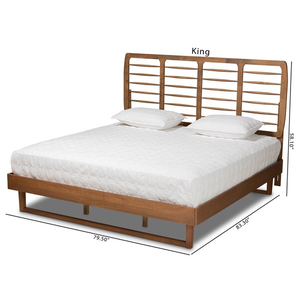 Baxton Studio Lucie Modern Walnut Brown Finished Wood King Size Platform Bed - 184-11149-9412-ZORO