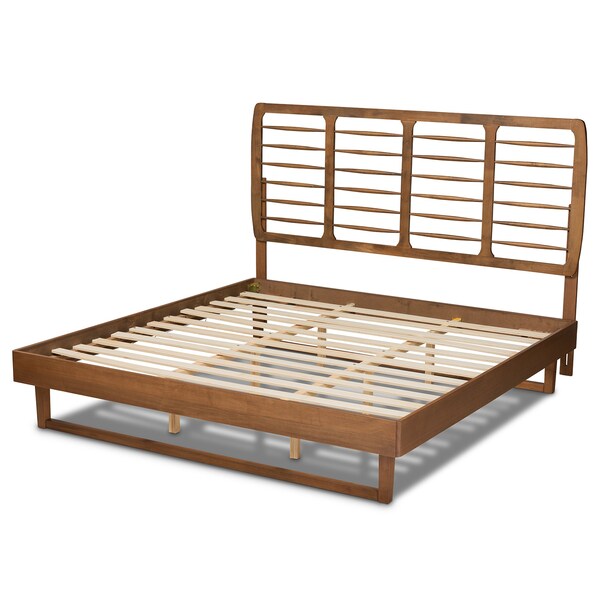 Baxton Studio Lucie Modern Walnut Brown Finished Wood King Size Platform Bed - 184-11149-9412-ZORO