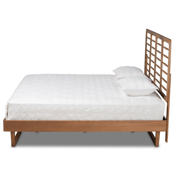 Baxton Studio Lucie Modern Walnut Brown Finished Wood King Size Platform Bed - 184-11149-9412-ZORO