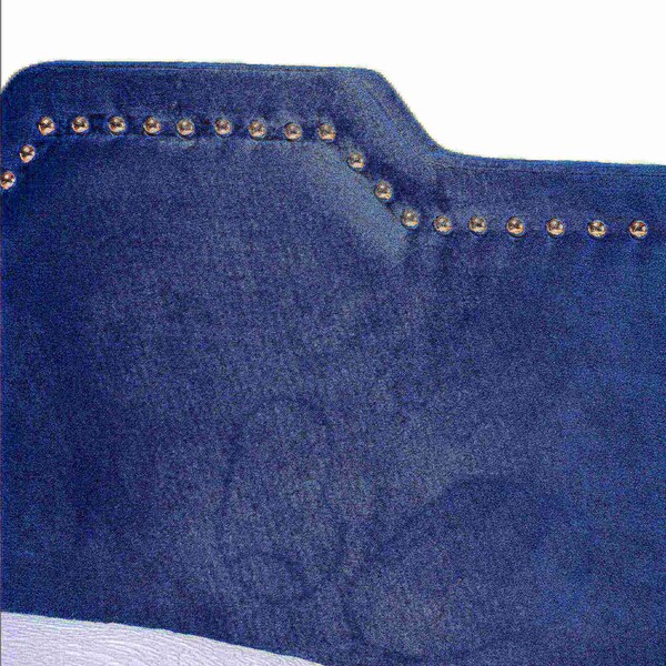 Baxton Studio Benjen Modern and Contemporary Glam Navy Blue Velvet Fabric Twin Size Panel Bed - 183-11265-ZORO