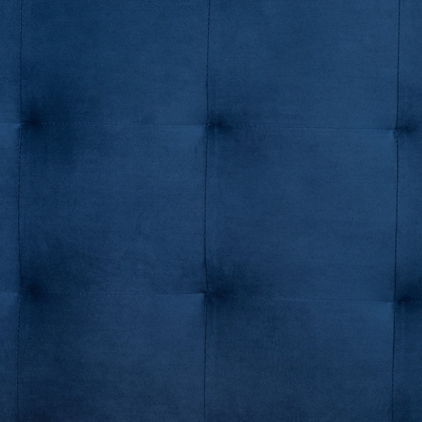 Baxton Studio Gothard  Navy Blue Velvet Upholstered and Dark Brown Finished Wood King Size Platform Bed - 215-12366-ZORO