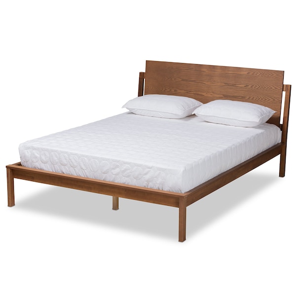Baxton Studio Giuseppe Modern and Contemporary Walnut Brown Finished Full Size Platform Bed - 183-11048-ZORO