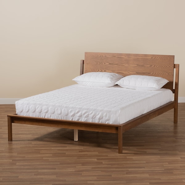 Baxton Studio Giuseppe Modern and Contemporary Walnut Brown Finished Full Size Platform Bed - 183-11048-ZORO