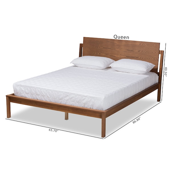 Baxton Studio Giuseppe Modern and Contemporary Walnut Brown Finished Full Size Platform Bed - 183-11048-ZORO