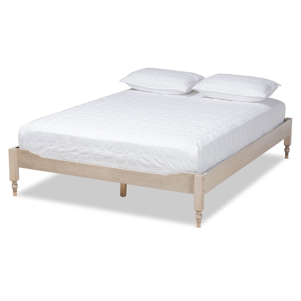Baxton Studio Laure Antique White Oak Finished Wood King Size Platform Bed Frame - 161-10207