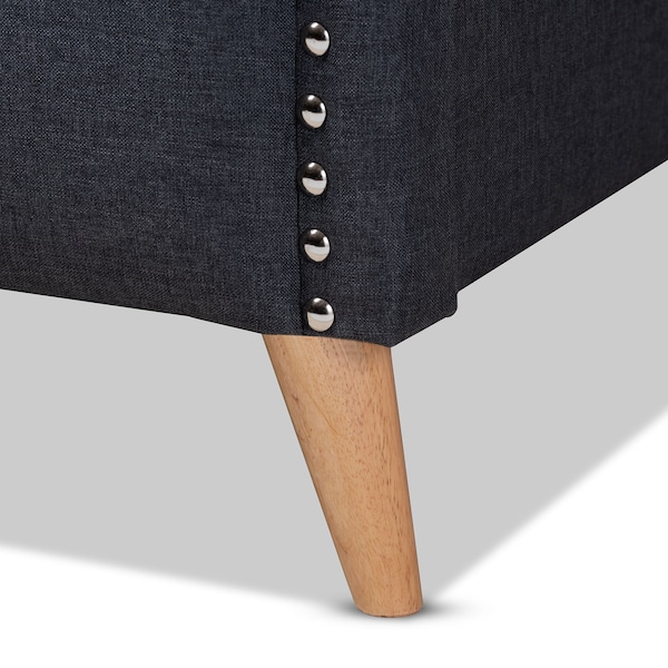 Baxton Studio Felisa Charcoal Upholstered and Button Tufted King Size Platform Bed - 156-9505