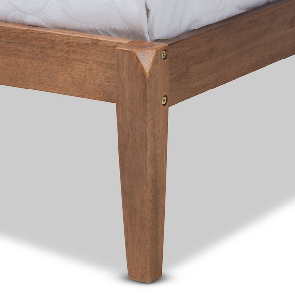 Baxton Studio Edmond Grey Upholstered and Ash Walnut Wood King Size Platform Bed - 164-10667