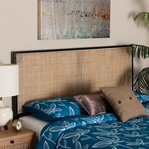 Bali & Pari Aurelia Modern Bohemian Natural Rattan Queen Size Headboard - 236-13329-ZORO