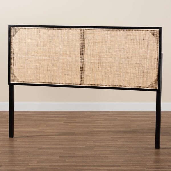 Bali & Pari Aurelia Modern Bohemian Natural Rattan Queen Size Headboard - 236-13329-ZORO