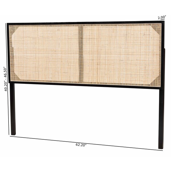 Bali & Pari Aurelia Modern Bohemian Natural Rattan Queen Size Headboard - 236-13329-ZORO