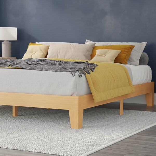 Flash Furniture Natural Pine King Size Solid Wood Platform Bed - YKC-1090-K-NAT-GG
