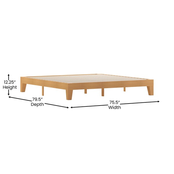 Flash Furniture Natural Pine King Size Solid Wood Platform Bed - YKC-1090-K-NAT-GG