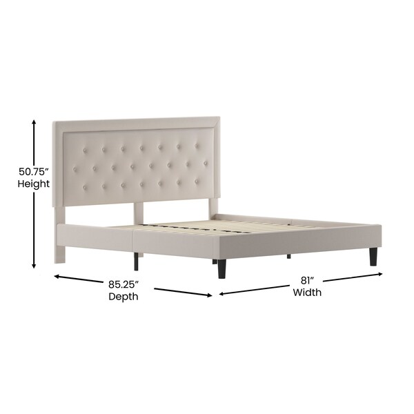Flash Furniture Roxbury King Platform Bed, Beige - SL-BK5-K-B-GG