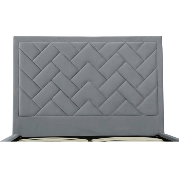 Manhattan Comfort Crosby Queen-Size Bed in Grey - BD009-QN-GY